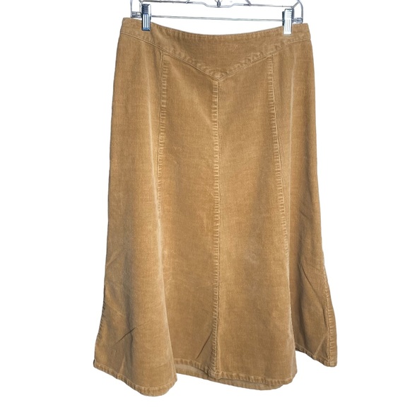 Dresses & Skirts - Womans Corduroy Skirt- Midi, Camel Color, fit & Flare